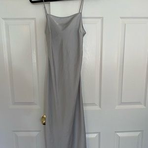 Aritzia Wilfred Free Silver Slip Dress